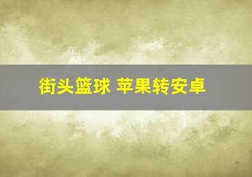 街头篮球 苹果转安卓